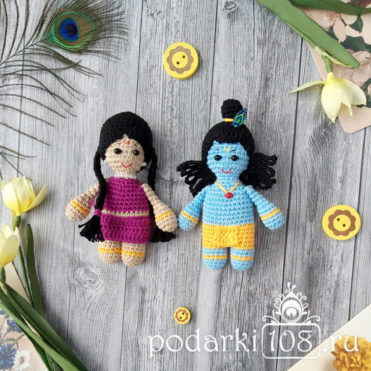 Вязаная кукла Радха Кришна купить Подарки108