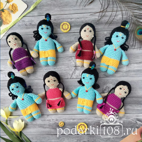 Вязаная кукла Радха Кришна
