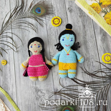 Вязаная кукла Радха Кришна